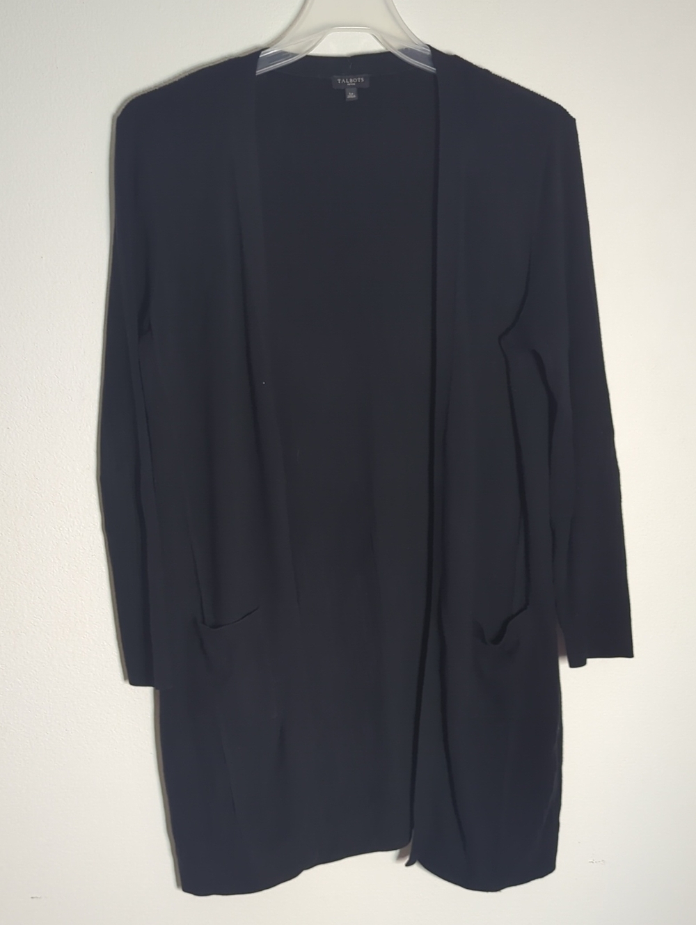 Talbots Womens Open Long Cardigan 100% Pima Cotton Quiet Luxury Old‎ Money LP